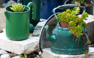 Upcycled plant pots