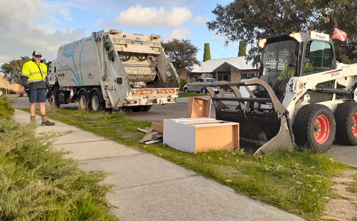 Waste team collecting bulk rubbish