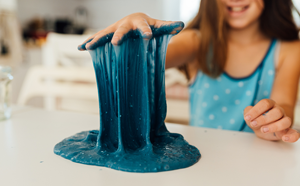 Girl playing with slime