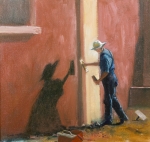 The Plasterer, Richard Holroyd. Acquired 2003, Oil on Canvas Board
