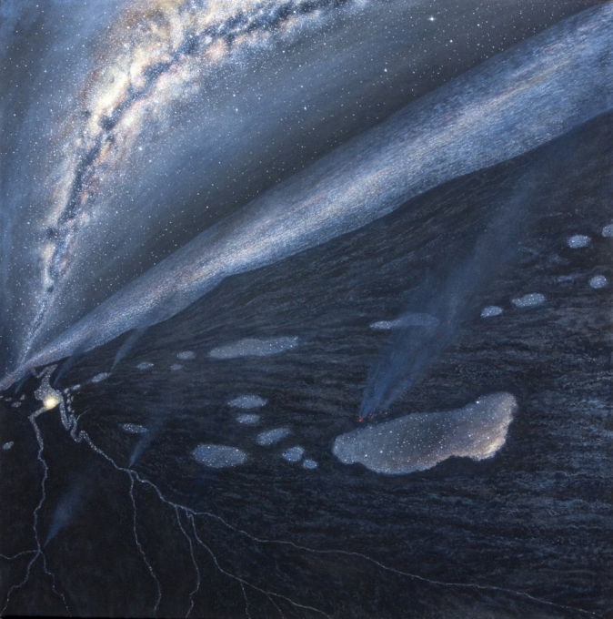 Mooro Boodja (Mooro Country) - Night, Alan Muller. Acquired 2012, Acrylic on Canvas